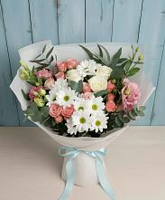 Букет цветов из:  Розы, Лизиантусы и Хризантемы в Березово Воронежской области