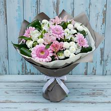 Букет цветов из:  Герберы, Альстромерии и Хризантемы в Березово Воронежской области
