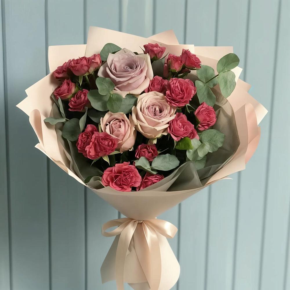 Букет цветов из: Гвоздики и Розы в Березово Воронежской области