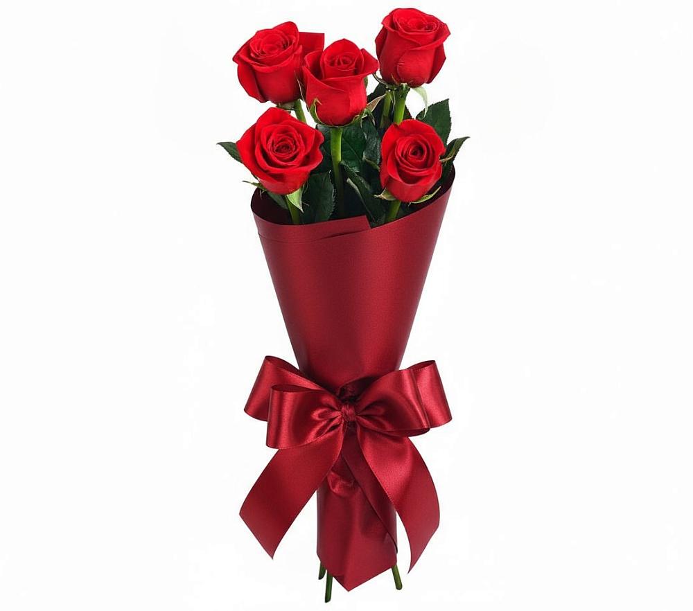 Букет 5 Красных роз Эдлесс Лав в Березово Воронежской области