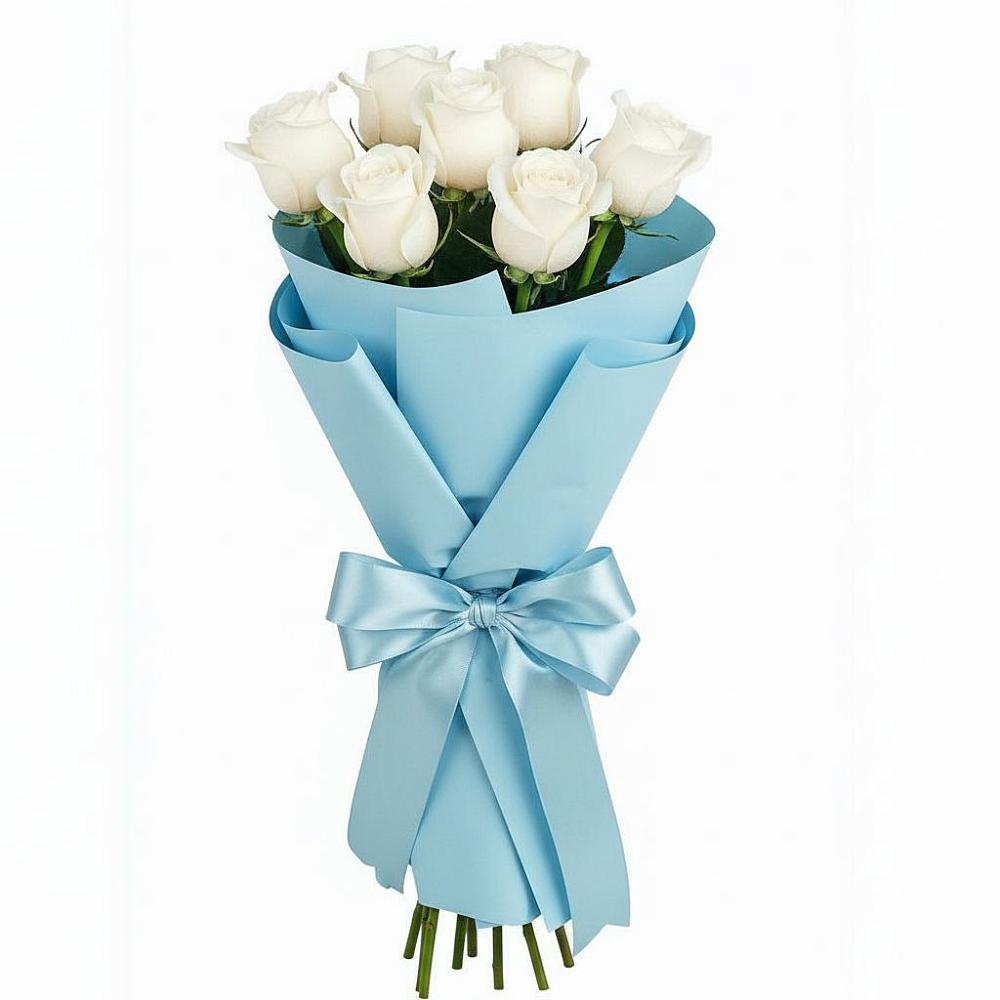 Букет 7 белых роз Проуд в Березово Воронежской области