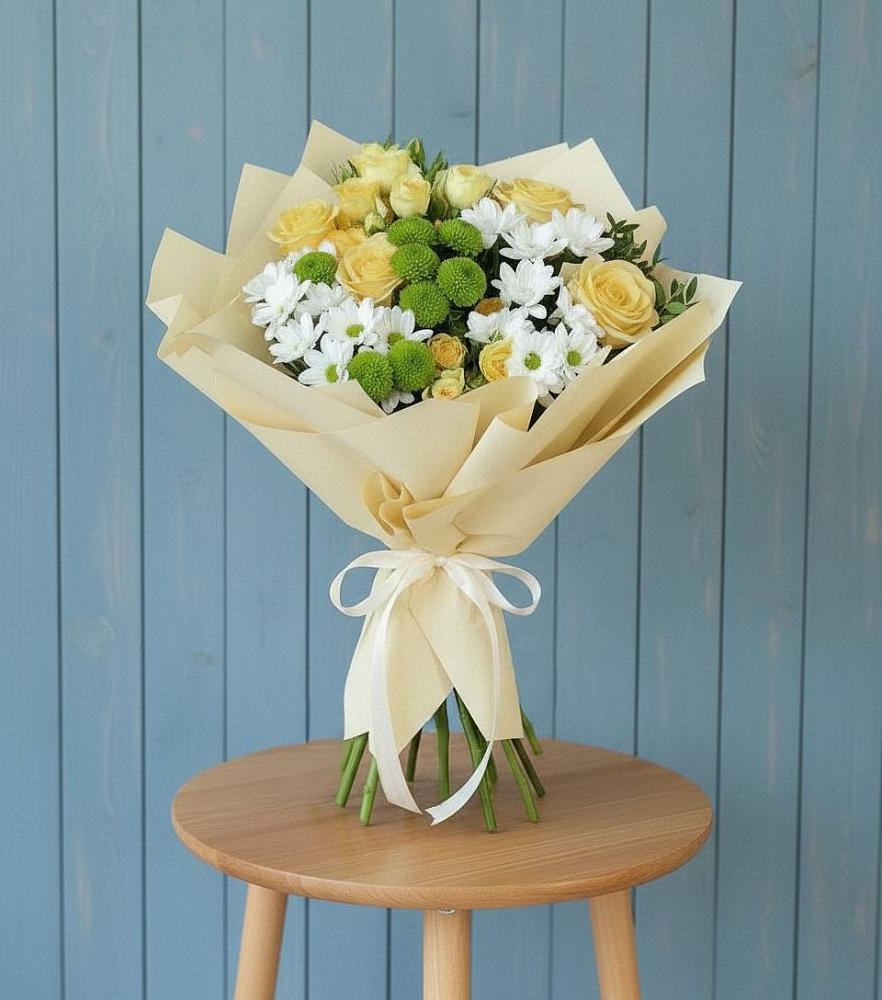 Букет цветов из: Хризантемы и Розы в Березово Воронежской области