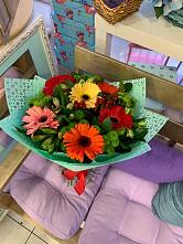 Букет цветов из:  Герберы, Хризантемы и Альстромерии #REPLACE_PRED# Березово Воронежской области