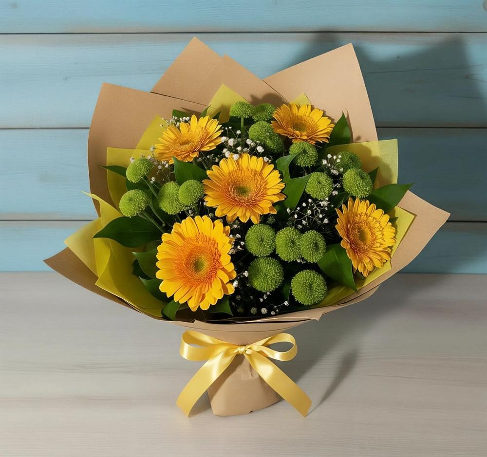 Букет цветов из: Герберы и Хризантемы в Березово Воронежской области