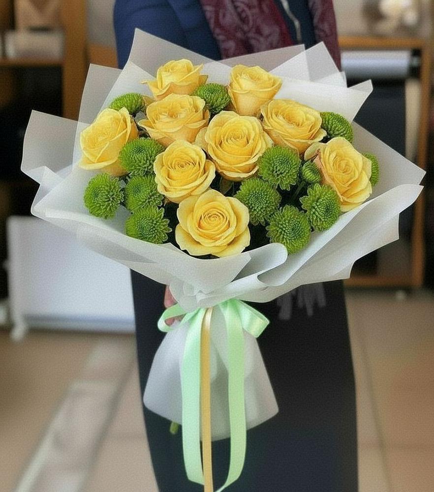 Букет цветов из: Хризантемы и Розы в Березово Воронежской области