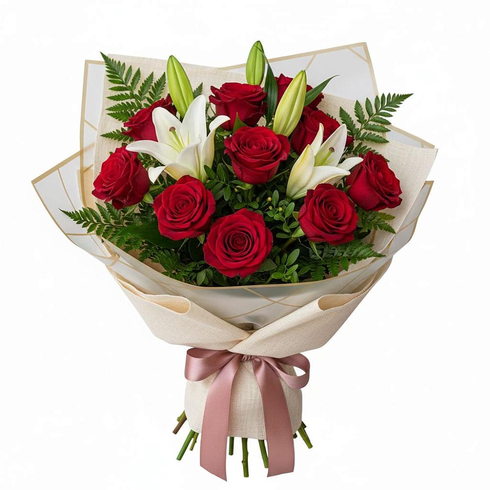 Букет цветов из: Лилии и Розы в Березово Воронежской области