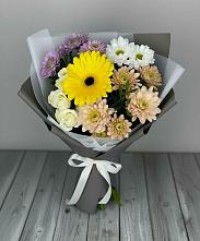 Букет цветов из:  Розы, Герберы и Хризантемы #REPLACE_PRED# Березово Воронежской области