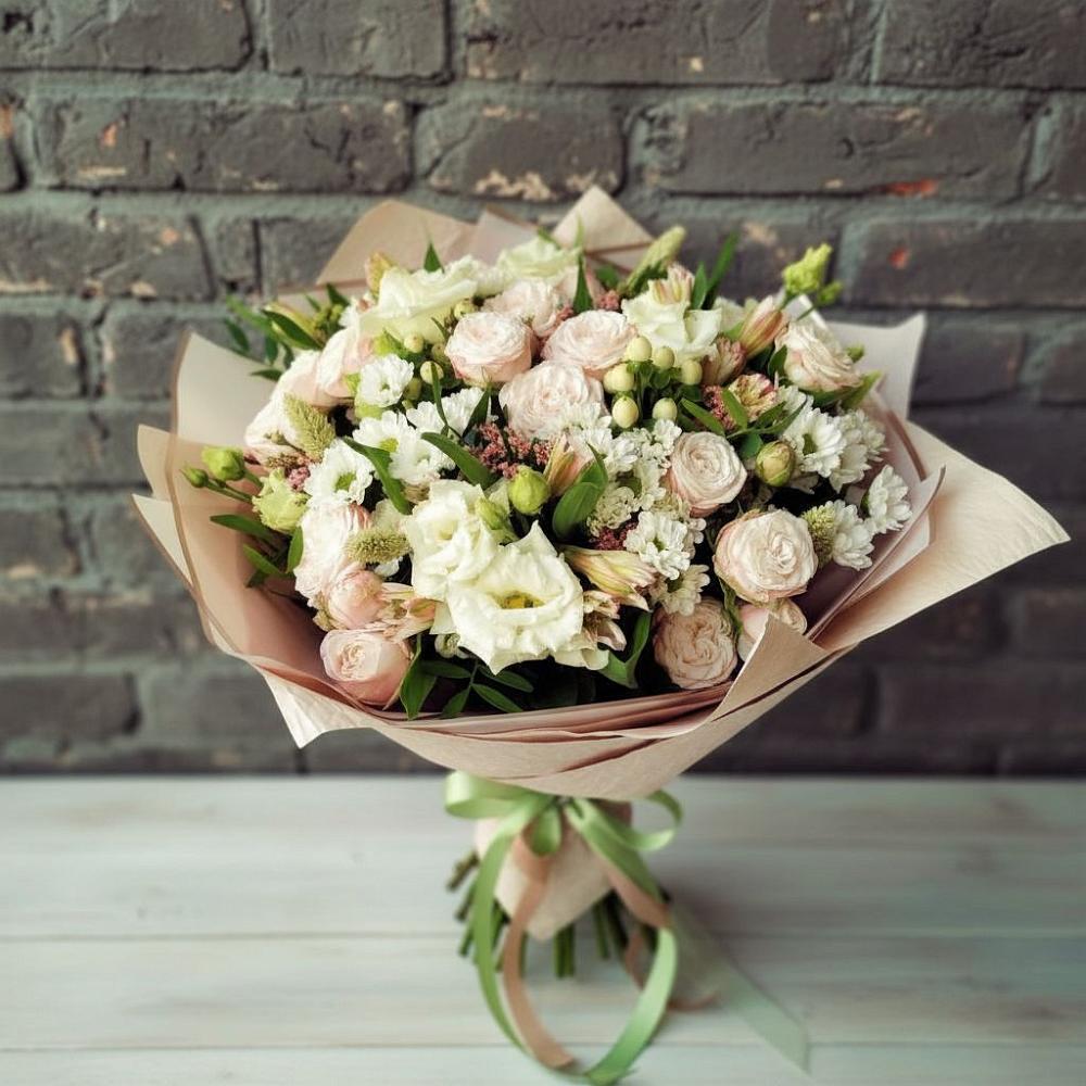 Букет цветов из: Альстромерии, Розы и Хризантемы в Березово Воронежской области