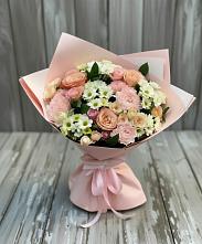 Букет цветов из:  Гвоздики, Розы и Хризантемы в Березово Воронежской области