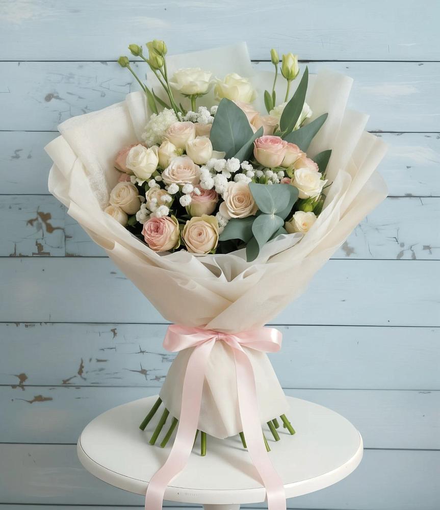 Букет цветов из: Розы и Лизиантусы в Березово Воронежской области