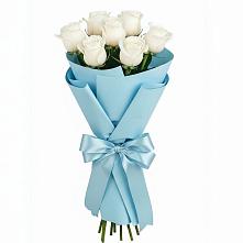 Букет 7 белых роз Проуд в Березово Воронежской области