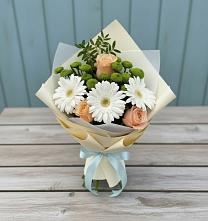Букет цветов из:  Герберы, Розы и Хризантемы #REPLACE_PRED# Березово Воронежской области