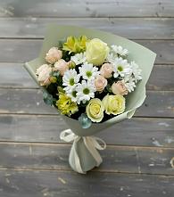 Букет цветов из:  Альстромерии, Розы и Хризантемы в Березово Воронежской области