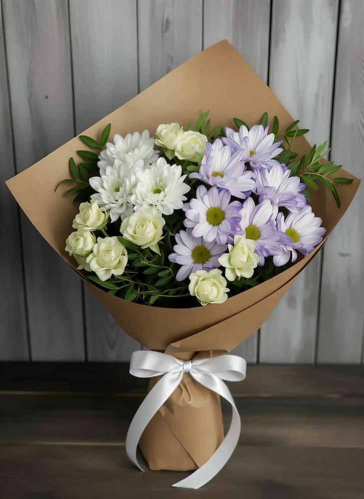 Букет цветов из: Хризантемы и Розы в Березово Воронежской области